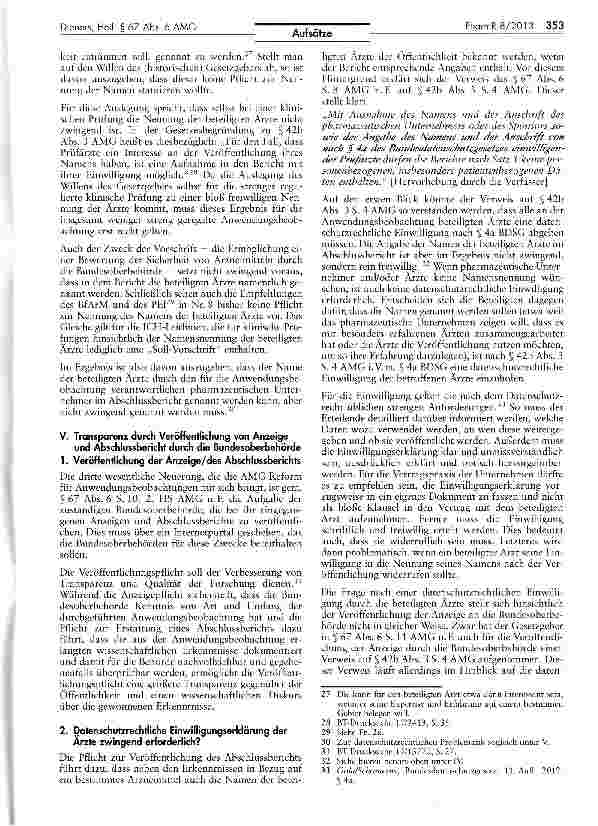 Vorschauseite 5: Die Neuregelung des § 67 Abs. 6 AMG - Erweiterte Transparenzpflichten für den pharmazeutischen Unternehmer