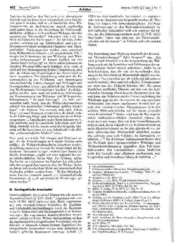 Vorschauseite 2: Anforderungen an den Wirksamkeitsnachweis nach § 3 Satz 2 Nr. 1 HWG1 für Arzneimittel, insbesondere solche der Besonderen Therapierichtungen