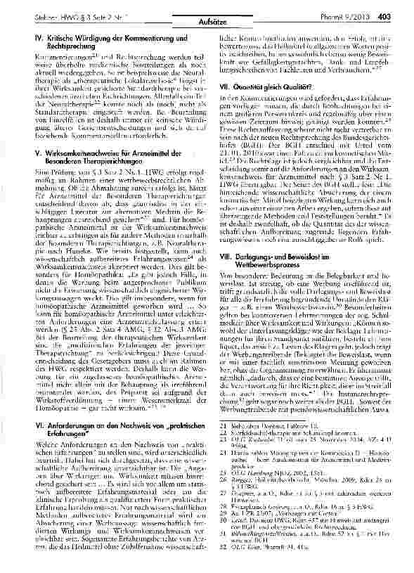 Vorschauseite 3: Anforderungen an den Wirksamkeitsnachweis nach § 3 Satz 2 Nr. 1 HWG1 für Arzneimittel, insbesondere solche der Besonderen Therapierichtungen