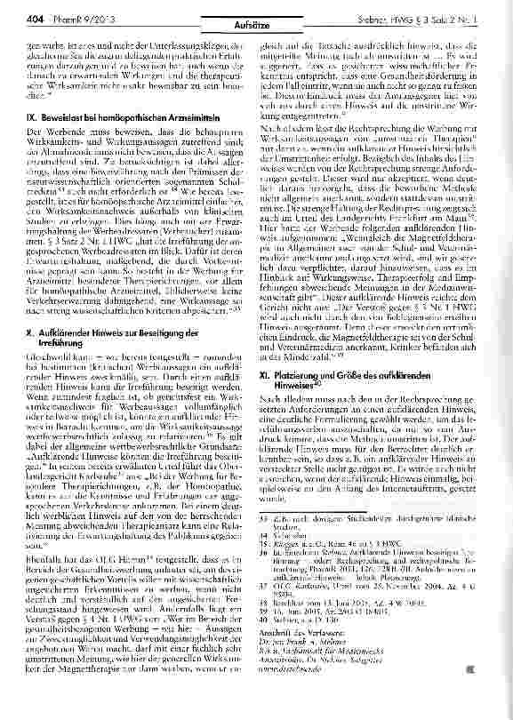 Vorschauseite 4: Anforderungen an den Wirksamkeitsnachweis nach § 3 Satz 2 Nr. 1 HWG1 für Arzneimittel, insbesondere solche der Besonderen Therapierichtungen