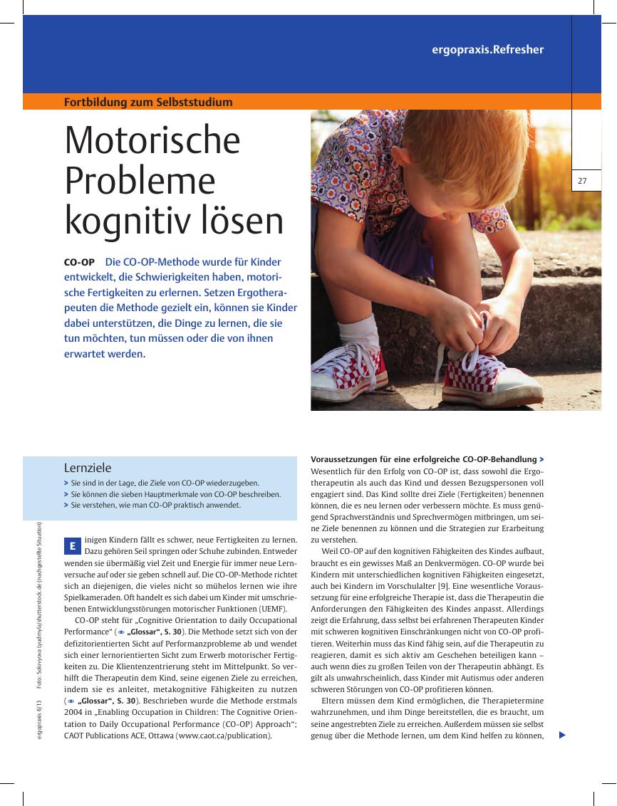 Vorschauseite 1: CO-OP ? Motorische Probleme kognitiv lösen