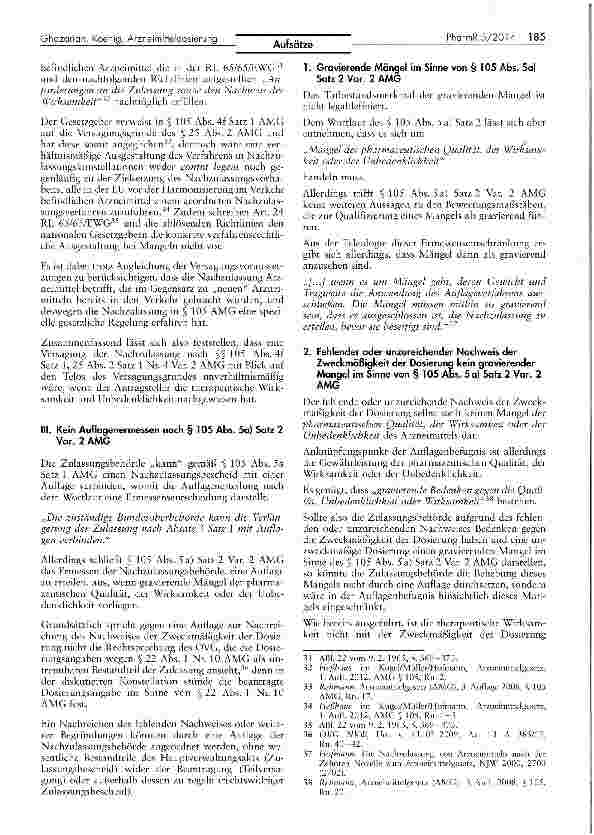 Vorschauseite 5: Nachweis und Begründung der Zweckmäßigkeit einer Arzneimitteldosierung im Nachzulassungsverfahren des AMG