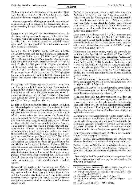 Vorschauseite 3: Dürfen unverkäufliche Arzneimittelmuster an Apotheker abgegeben werden?