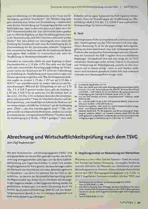Vorschauseite 1: Abrechnung und Wirtschaftlichkeitsprüfung nach dem TSVG