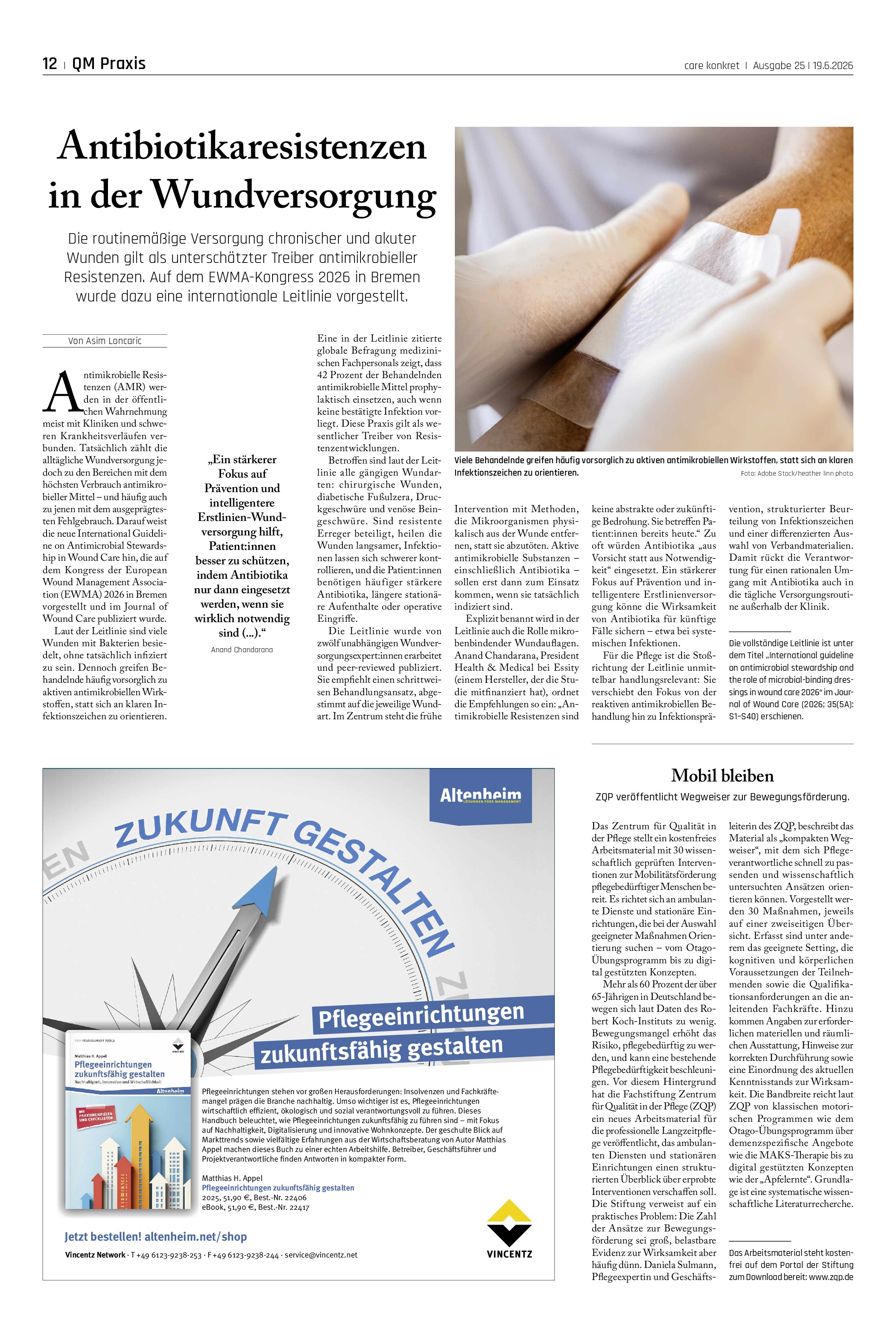 Vorschauseite 1: Antibiotikaresistenzen in der Wundversorgung