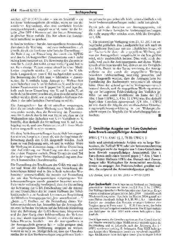 Vorschauseite 3: Kerngleichheit der ArzneimittelwerbungUWG 3, 5 I, 12 II; HWG §§311, IV Nr. 11; ZPO