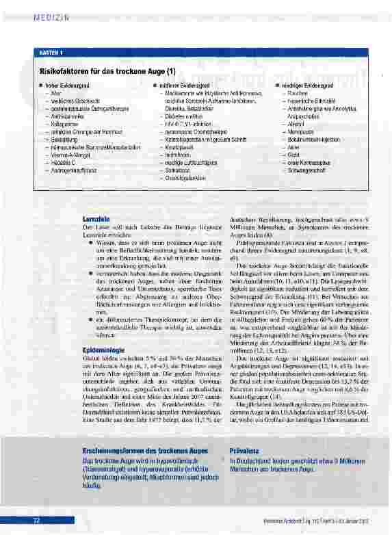 Vorschauseite 2: Pathophysiologie, Diagnostik und Therapie des trockenen Auges