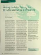 Vorschauseite 1: Unbegründeter Entzug der Berufsausübungsbewilligung