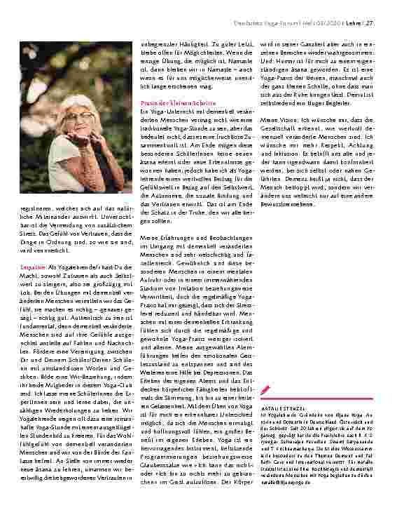 Vorschauseite 4: YOGA MIT DEMENTIELL VERÄNDERTEN MENSCHEN Die Wirkkraft von Yoga bei Demenz