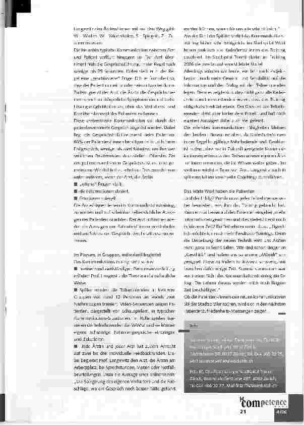 Vorschauseite 2: Kommunikations-QualitätKaderärzte im Training