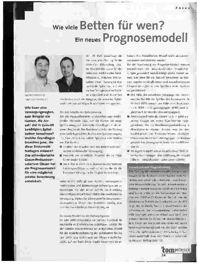 Vorschauseite 1: Wie viele Betten für wen? Ein neues Prognosemodell