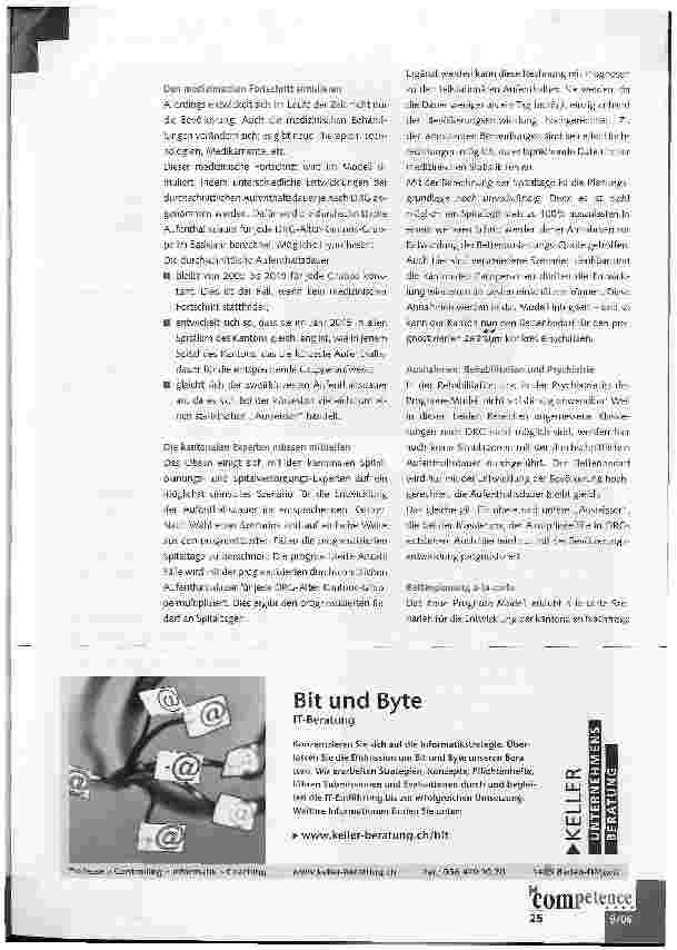Vorschauseite 2: Wie viele Betten für wen? Ein neues Prognosemodell