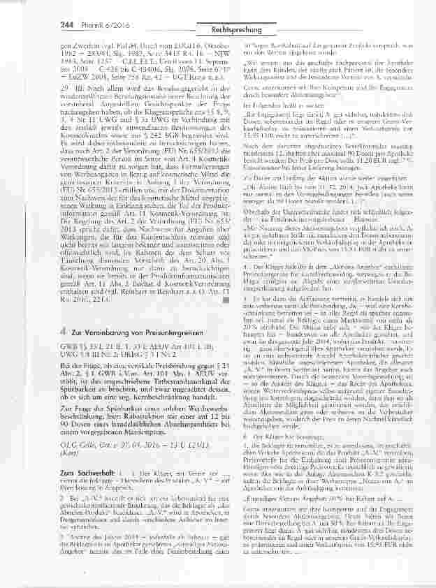 Vorschauseite 1: Zur Vereinbarung von Preisuntergrenzen