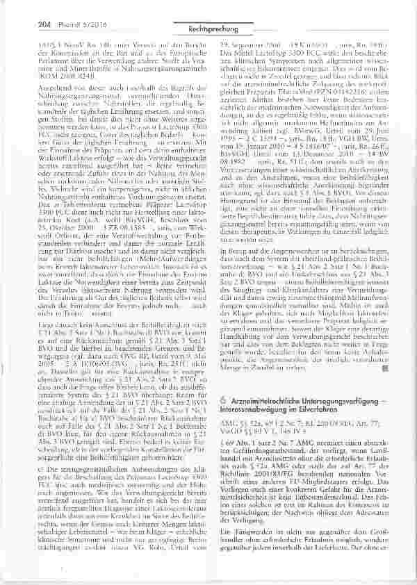Vorschauseite 1: Arzneimittelrechtliche Untersagungsverfügung - Interessenabwägung im Eilverfahren