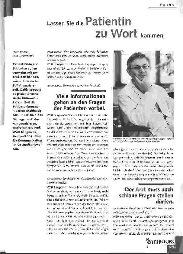 Vorschauseite 1: Lassen Sie die Patientin zu Wort kommen