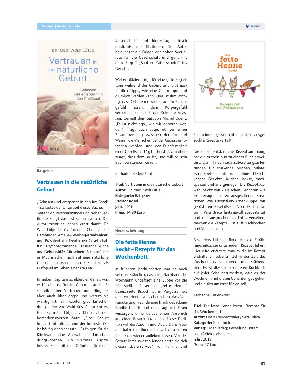 Vorschauseite 1: Vertrauen in die natürliche Geburt