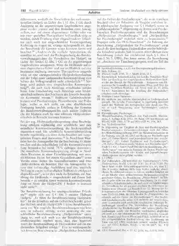 Vorschauseite 3: Strafbarkeit von Heilpraktikern nach § 299a StGB (Bestechlichkeit im Gesundheitswesen)