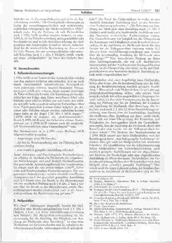 Vorschauseite 4: Strafbarkeit von Heilpraktikern nach § 299a StGB (Bestechlichkeit im Gesundheitswesen)