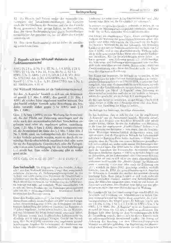 Vorschauseite 1: Kapseln mit dem Wirkstoff Melatonin sind Funktionsarzneimittel