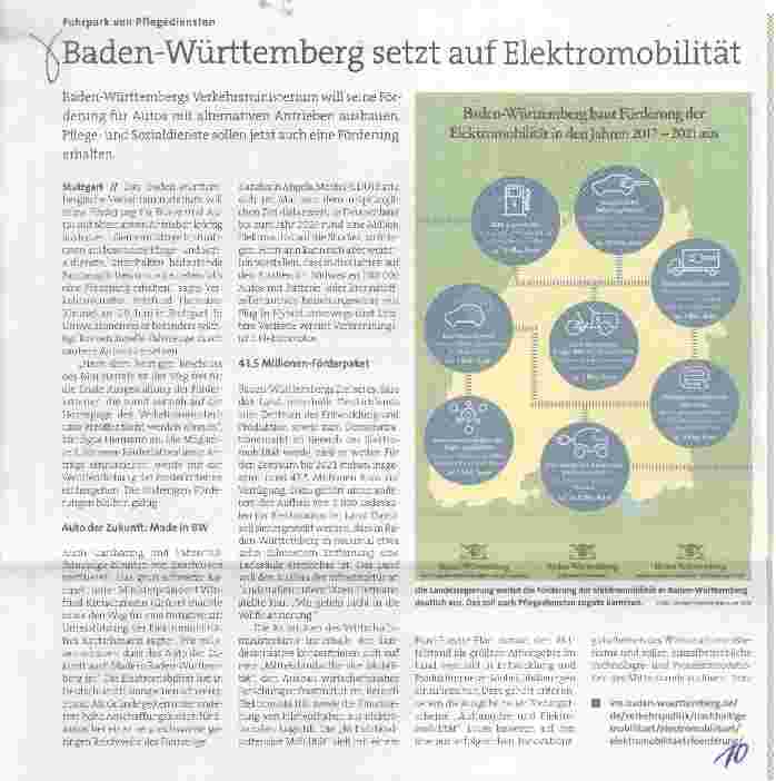 Vorschauseite 1: Baden-Württemberg setzt auf Elektromobilität