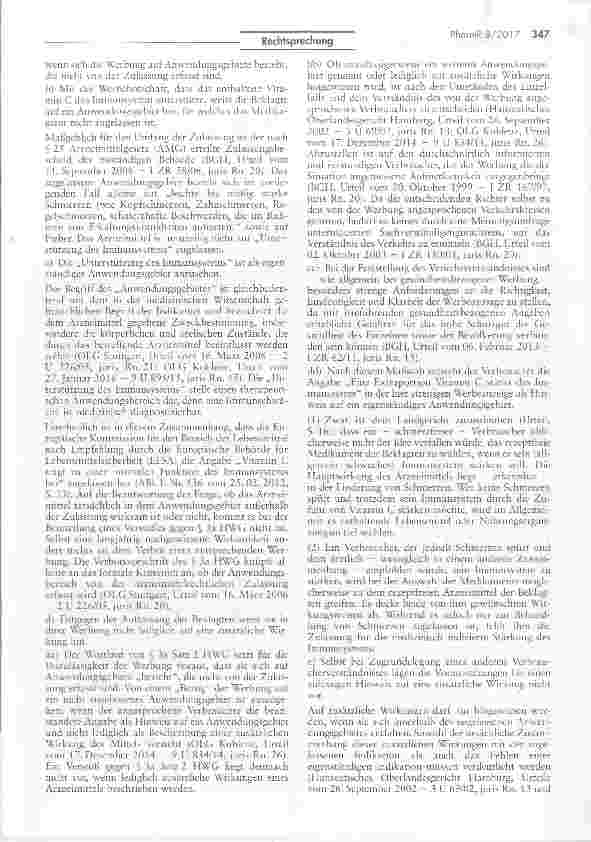 Vorschauseite 3: Schmerzmedikament mit Vitamin-C darf nicht als „Immunsystem unterstützend beworben werden