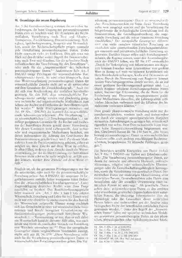 Vorschauseite 2: Auswirkungen der Datenschufz-Grundverordnung auf die pharmazeutische Forschung