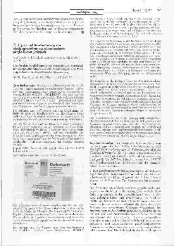 Vorschauseite 5: Vertrieb von Medizinprodukten Parallelimport