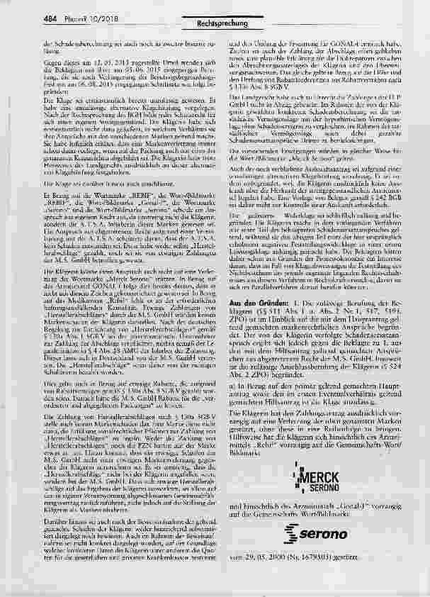 Vorschauseite 3: Schadensersatz beim Umpacicen von Arzneimitteln