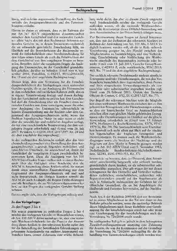 Vorschauseite 6: Unternehmensabsprachen zu ArzneimittelinformaHonen als „bezweckte Wettbewerbsbeschränkung