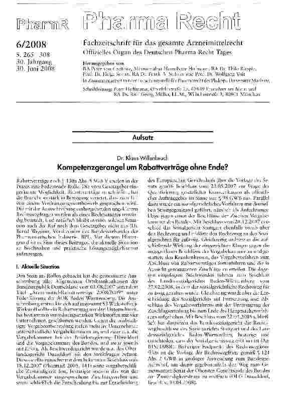 Vorschauseite 1: Kompetenzgerangel um Rabattverträge ohne Ende?