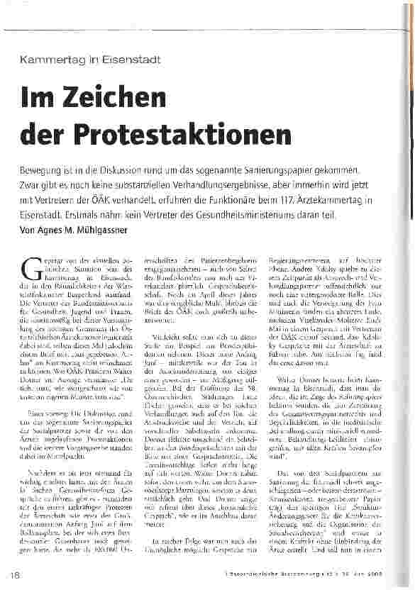 Vorschauseite 1: Im Zeichen der Protestaktionen