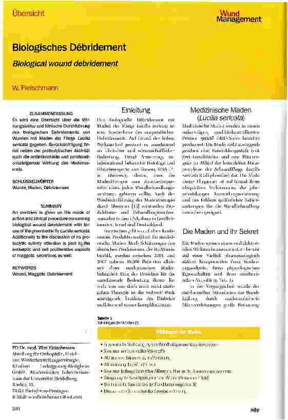 Vorschauseite 1: Biologisches Debridement
