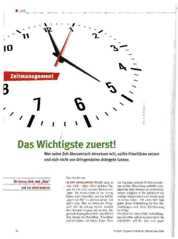 Vorschauseite 1: Das Wichtigste zuerst!Wer seine Zeit ökonomisch einsetzen will, sollte Prioritäten setzen und sich nicht von Dringendsten drängeln lassen.