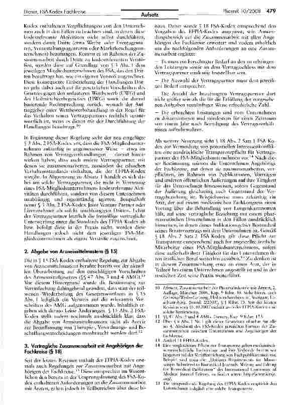 Vorschauseite 2: Aktuelle Erweiterung und Präzisierung des FSA-Kodex Fachkreise