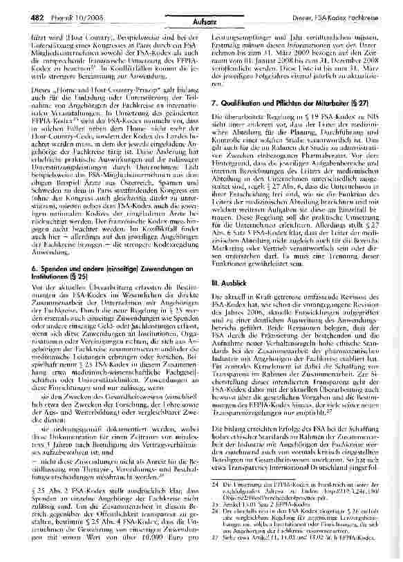 Vorschauseite 5: Aktuelle Erweiterung und Präzisierung des FSA-Kodex Fachkreise