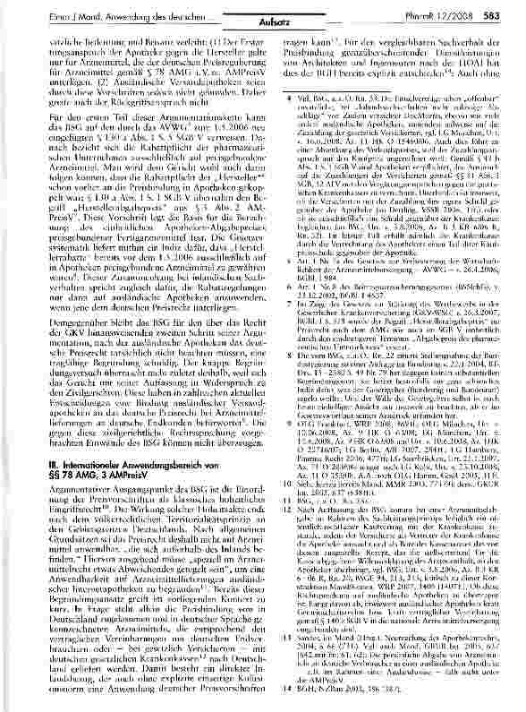Vorschauseite 2: Internationaler Anwendungsbereich des deutschen Preisrechts für Arzneimittel gemäß AMG, AMPreisV und § 130a SGB V