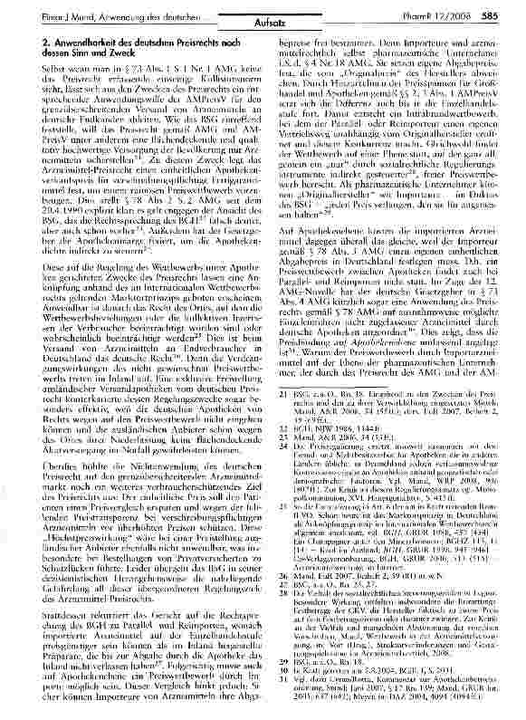 Vorschauseite 4: Internationaler Anwendungsbereich des deutschen Preisrechts für Arzneimittel gemäß AMG, AMPreisV und § 130a SGB V