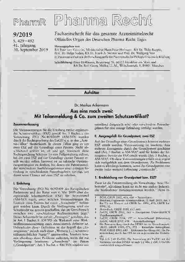 Vorschauseite 1: Aus eins mach zwei: Mit Teilanmeldung & Co. zum zweiten Schutzzertifikat?