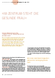 Vorschauseite 1: "Im Zentrum steht die gesunde Frau"