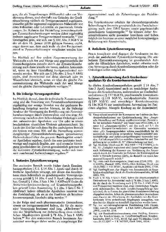 Vorschauseite 3: Zytostatikaversorgung nach der AMG-Novelle (Teil 1)