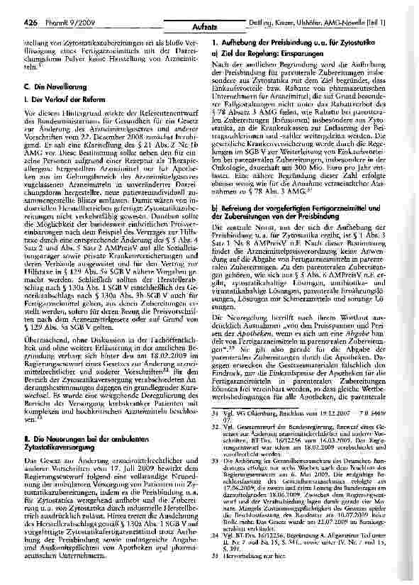 Vorschauseite 6: Zytostatikaversorgung nach der AMG-Novelle (Teil 1)
