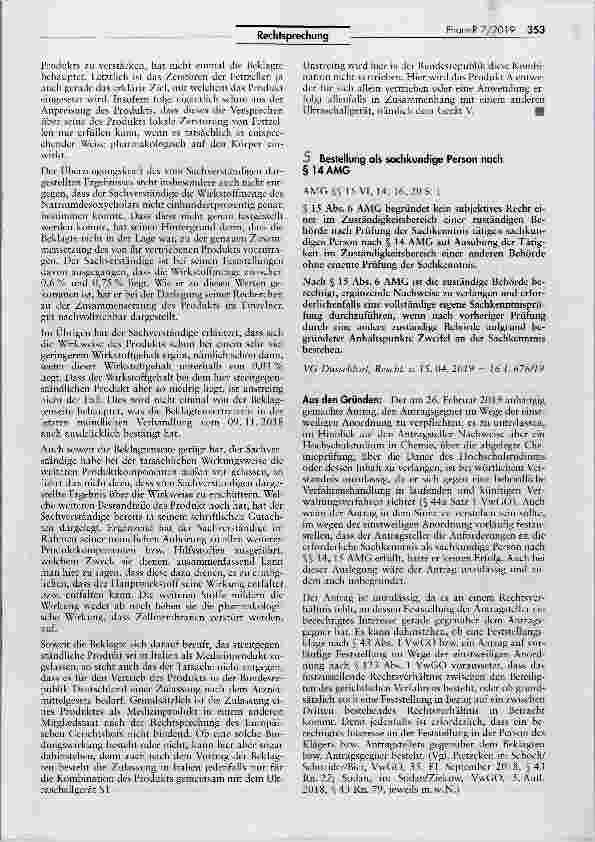 Vorschauseite 3: Unzulässigkeit des Inverkehrbringens einer Feftweg-Spritze ohne arzneimittelrechtliche Zulassung UWG § 3a; AMG §§ 21, 2 I Nr. 2