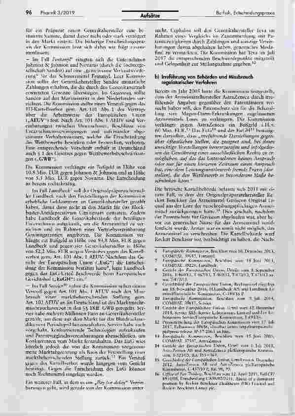 Vorschauseite 2: Bericht der Europäischen Kommission zur karteilund fusionskontrollrechtlichen Entscheidungspraxis im Arzneimittelsektor