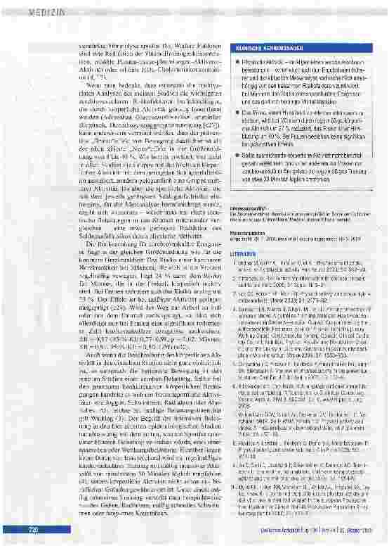 Vorschauseite 6: Bewegung zur Prophylaxe von Schlaganfällen