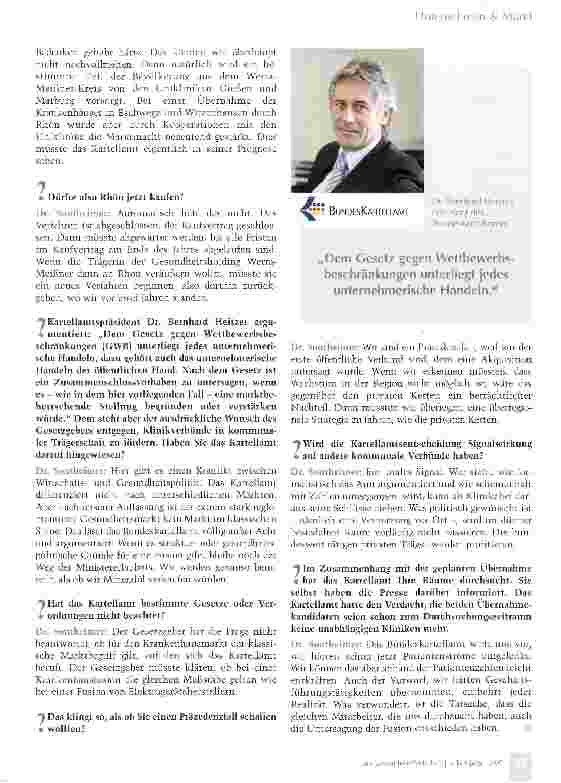 Vorschauseite 3: Kartellamt addiert Umsatz von Klinik und Kläranlage