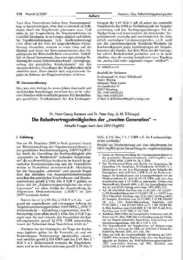 Vorschauseite 1: Die Rabattvertragsstreitigkeiten der „zweiten Generation —