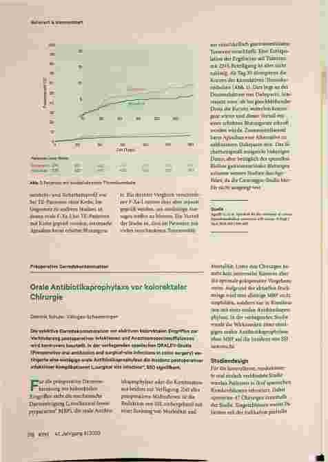 Vorschauseite 1: Orale Antibiotikaprophylaxe vor kolorektaler Chirurgie
