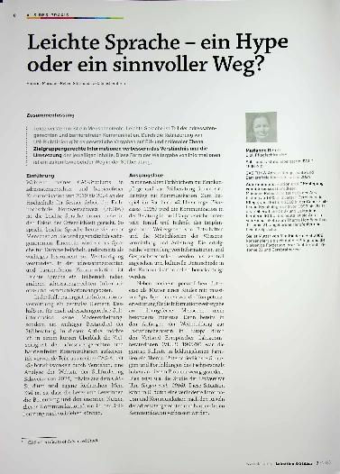 Vorschauseite 1: Leichte Sprache - ein Hype oder ein sinnvoller Weg?