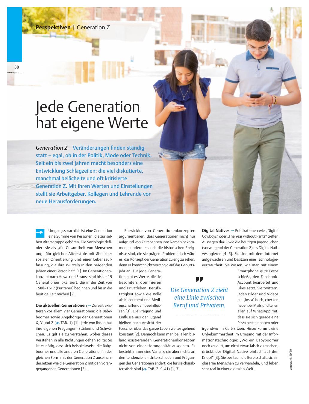 Vorschauseite 1: Jede Generation hat eigene Werte ? Generation Z