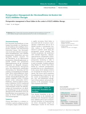 Vorschauseite 1: Perioperatives Management der Herzinsuffizienz im Kontext der SGLT2-Inhibitor-Therapie